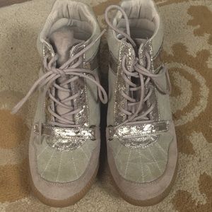 Nine West high wedged sneaker